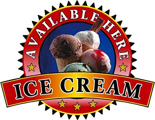 Ice Cream Sold Here Sticker - Catering Sign Window Decal Cafe Restaurant Van Trailer (SS10027) (Small A5)