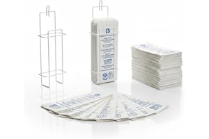 ‎HYGIENICAL BETRIEBSBEDARF Hygienebeutel mit Spender im Set, Hygiene-Bag-Halter, Draht-Spender + 100 Damen-Papier-Hygienebeutel aus Zellulose-Papier