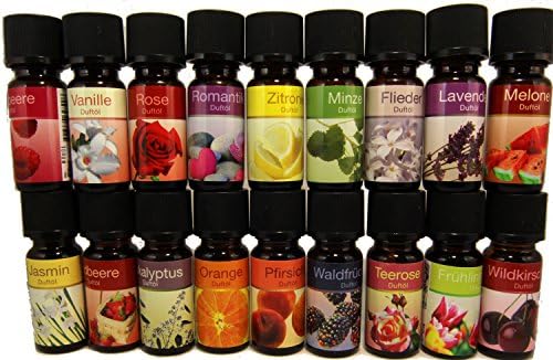 Ref 17 - Pack of 18 Essential Concentrated Fragrance Oil Bottles - Including the Most Exclusive Oils - 10ml per Glass Bottle