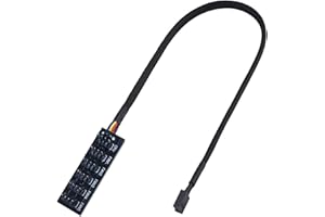 IZyufan PWM Fan Hub, 6 Pines PWM Fan Hub, Computadora CPU/Estuche Ventilador Multi Splitter Conector Cable Adaptador para Computadora 12V 3-Pin 4-Pin Pin