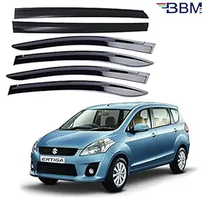 BBM Unbreakable Door Visor Guard for Car Rain Wind Visor Side Window Front and Back Deflector Compatible with Maruti Suzuki Ertiga [Set of 6] - Year 2012 2013 2014 2015