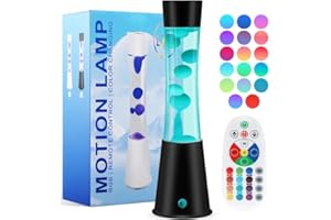 KIKILIVE Lavalampe, 17-farbige LED Stimmungslampe mit Fernbedienung. Für Büro, Deko & Entspannung, ideal für Erwachsene und Kinder