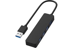 SUPECESORIO Concentrador USB 3.0 de 4 puertos con cable de 30 cm, mini distribuidor portátil para escritorio, portátil, unidad flash, HDD, consola, impresora, PC, teclados