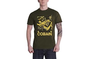 ROCK OFF OFFICIALLY LICENSED PRODUCTS Kurt Cobain T Shirt Shoes Logo Nouveau Officiel Unisex Vert