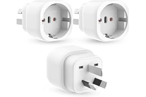 VECBMN 3 Pièces Adaptateur Prise Australie, Adaptateur Australie, Adaptateur de Prise Europe vers Australie/Nouvelle-Zélande, Adaptateur Voyage Accessoires, Australia Travel Plug Socket Adapter pour Australi