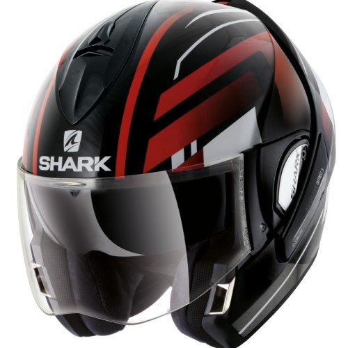 Shark Moto Casco Hark – Evoline 3 Corvus, Negro/Rojo, Talla XS