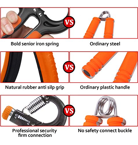 Hand-Trainingsgerät, Mture Federgriffhantel Fingerhantel Handmuskeltrainer Handgreif-Trainer Griff-Verstärker einstellbarer Widerstandsbereich von 22 bis 88 Pfund (10-40 Kg) - 6