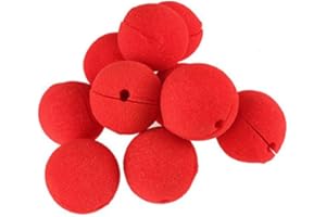 Cuasting 10Pcs Adorable Red Ball Sponge Clown Nose for Party Wedding Decoration Christmas Halloween Costume Magic Dress Accessories