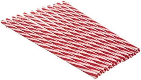 Mixology Re-usable Drinking Straws Red/White Stripe Pack of 12