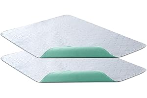 Bedecor 2 X Traverse Impermeabile per Casa, con Tela Cerata, Super Assorbente, 4 Strati, Facile da Lavare, Certificato Oeko-Tex, 86 x 132 cm, Verde