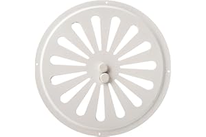 DEMLOU Regulowany okrągły metalowy ruszt wentylacyjny w kolorze białym Ø 17,5 cm / 7 cali, okrągła kratka wentylacyjna wykonana ze stali ocynkowanej, kolor biały, malowany proszkowo RAL9016, otwarta -