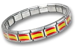 Feyma Pulsera con la Bandera de España de Eslabones de Acero Inoxidable – Estilo, Durabilidad y Orgullo