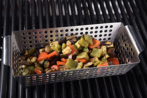 Santos Grillwok rechteckig tief Edelstahl für Gemüse und Schrimps auf Gasgrill oder Kohlegrill - 8