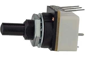 OMEG Tastschalter (10 A) mit 10 Ka Dreh-Potentiometer, linear, 0,25 W - Panelbefestigung mit extra langen Klemmen für PCB-Anschluss