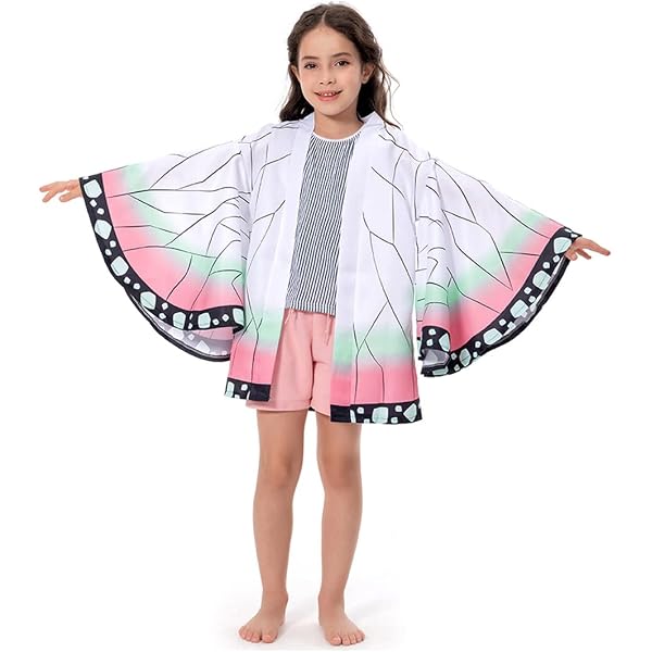 Cape Kimono Demon Slayer - Cosplay Giyū Tomioka - Polyester Imprimé - Pour Halloween, Conventions, Carnaval - Taille Unique Ample
