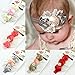 Demarkt 1 Set(6 Pcs) Baby Girl Hair Accessories Cute Three Rose Flower with Diamante Headband Infant Kids Children's Elastic Decorative Hairband