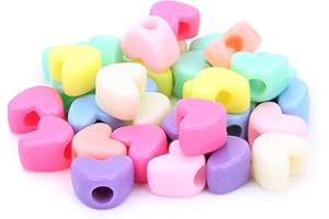 HUASUN - Cuentas de colores de plástico acrílico para manualidades o fiestas (corazón)