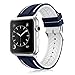 Produktbild LEEHUR- Apple Watch Armband 42mm, Serie 1/2/3 Sport Armbanduhr Silikonarmband Ersatzarmband Armband für Apple iWatch / Apple Uhr Nike + (42mm, Blau&Weiß)