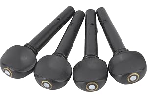 Jeffergarden 4 St Fiolpinnar, Fiol 1, 8 Violin Tuning Peg String Axis Peg Tuning Accessories Solid Wood Ebony för 1/2 /4/8 Fiolin (1/4 fiolsträngar, ebenholts hårtail fiskögon)