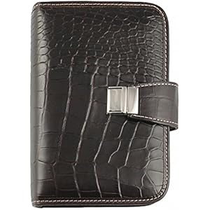 Wöchentlicher Veranstalter in echtem Leder '' Cocco '' 13x19 -Handmade in Italy-dunkelbrown