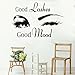 Produktbild wandaufkleber schlafzimmer Wall Sticker Quotes Good Lashes Good mood Beauty Salon Decal Eye Eyelashes Art Girl Room Decals Decor Modern Beauty Shop Vinyl Mural LC358 Home Decor