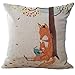 Produktbild FeiliandaJJ Pillowcase, Kissenbezug kissenhülle Kopfkissenbezug Weihnachten Dekoration Cute Fuchs Leinen Super weich Sofakissen für Wohnzimmer Sofa Bed Home,45x45cm (C)
