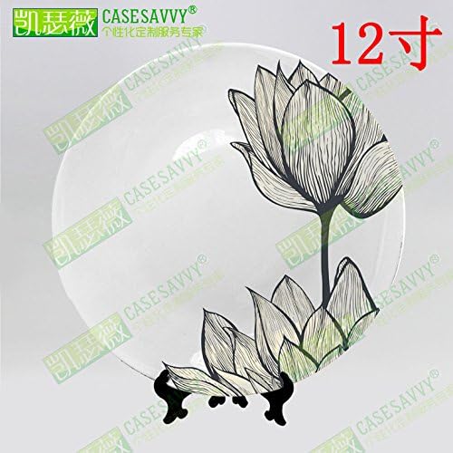YQOOO 12-Inch Painting Decorative Plate Wall Hanging Plate Ceramic Plate Art Plate Sitting Plate Decoration
