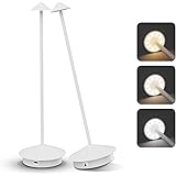 Aipsun 2 Pezzi Lampada da tavolo senza fili a LED, lampada da tavolo dimmerabile, 6000 mAh, 3W, impermeabile IP54, adatta per