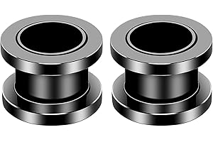 Decentraland 12 pezzi, 6 colori, acciaio inox 316L, misuratori auricolari, tunnel, orecchie, chiusura a vite, gioielli