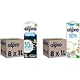 Alpro SOYA High Protein Plant-Based Long Life Drink, Vegan & Dairy Free, 1L (Pack of 8) & Soya Plant-Based Long Life Drink, Vegan & Dairy Free, 1L (Pack of 8)