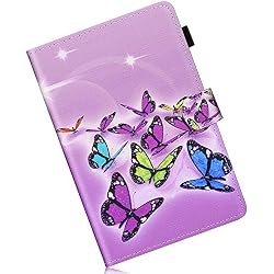 Funda Huawei MediaPad T3 10.0,Carcasa MediaPad T3 10 Cuero,Case Huawei MediaPad T3 10.0 Billetera 3D Pintado Patrón Flip Wallet PU Mariposa Diseño Cover Magnético Stand Card Slot Suave Piel Case