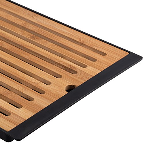 Levivo Brotschneidebrett aus Bambus mit Krümelfach in 3 Farben, schwarz - 5