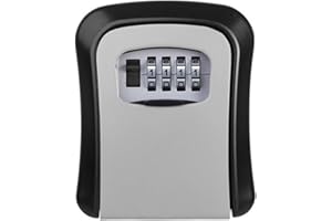 Wokii Schlüsselsafe Wandmontage Schlüsselkasten Schloss Box Wasserdicht Schlüssel Aufbewahrung Schloss Box 4 Ziffern Zahlenschloss Box Notfall Schlüssel Zugang für Hausschlüssel, Autoschlüssel