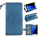 Produktbild SMART LEGEND Samsung Galaxy S7 Edge Ledertasche Mandala Blume Drucken Brieftasche Handyhülle mit Handschlaufe Blau Muster Premium Schutzhülle Wallet Case Design Lederhülle Neu Zubehör im Bookstyle Cover Schale mit Ständer Standfunktion Etui Karten Slot und Magnetverschluss Flip Case