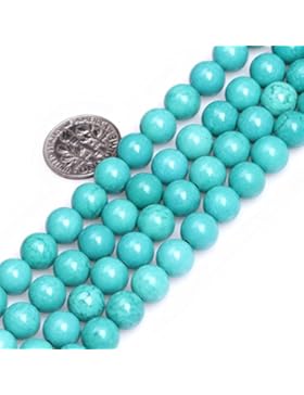 Sweet & Happy Girl's store 8mm Edelstein natürliche Türkis Perlen Strang 15 Zoll Schmuckherstellung Perlen
