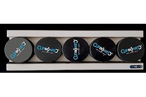 Clipboart ® Vertical or Horizontal Holder for 5 Ice Hockey Pucks Wall Mount Wall Mount (5 x Pucks)