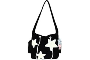 Inshere Cute Star Crossbody Bag, Aesthetic Y2K Kawaii Messenger Bag, Nylon Star Shoulder Bag Tote Bag for Women Men Teen Girls