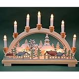 Arco decorativo (10 luces tipo vela), diseño de aldea navideña, para uso en interiores (10793)