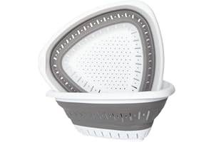 Bilieasy Passoire de cuisine pliable et passoire alimentaire, respectueux de l'environnement, non toxique, facile à nettoyer (gris, 1 pièce)