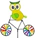 Produktbild Windrad / Windspiel - " Eule mit Fahrrad - gelb " - für Garten & Balkon - Windmühle & Windrichtungsanzeiger - Windräder - Wetterfest für Außen - Windspiele mit Spieß 85 cm - Vögel bunter / Fahrräder - lustige Eulen - Wetterhahn