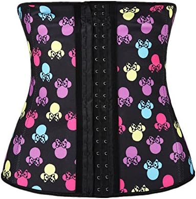 HAMANY Women's Classic Latex Waist Trainer Cincher Shapewear Corset Butterflies,Size XS