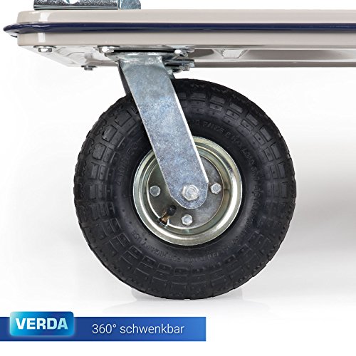 Plattformwagen 300 kg luftbereift Transportwagen Handwagen Transportkarre SN300C - 4