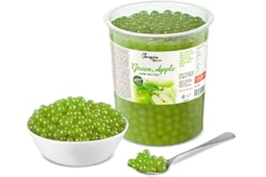 THE INSPIRE FOOD COMPANY INSPIRE FOOD Perlas de Fruta para Bubble Tea de Manzana Verde - 1 KG - Popping Boba | 100% vegano y sin gluten, sin colorantes.