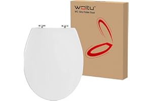 WOLTU Deska sedesowa wolnoopadająca, antybakteryjna deska sedesowa Fast Fix, deska sedesowa, biała, owalna