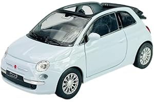 DROMADER Welly Fiat 500C Cabrio Azul Claro A partir de 2009 1/34-1/39 - Modelo de metal para coche