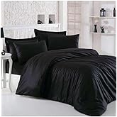 Mulberry Hermosa Ranforce 100% Cotton Double Duvet Cover Set - Black