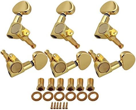 Gold Electric Acoustic Guitar Machine Heads 3R3L Tuners Semicircle Button