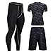 Produktbild Wovemster Sportswear Gymnastikanzug Herren Kurzarm Schnelltrocknende Kompressionsstrumpfhose Basketball Laufen 3-teiliges Set Kurzarm Schnelltrocknende Kompressionsstrumpfhose Sportbekleidung (OPP)