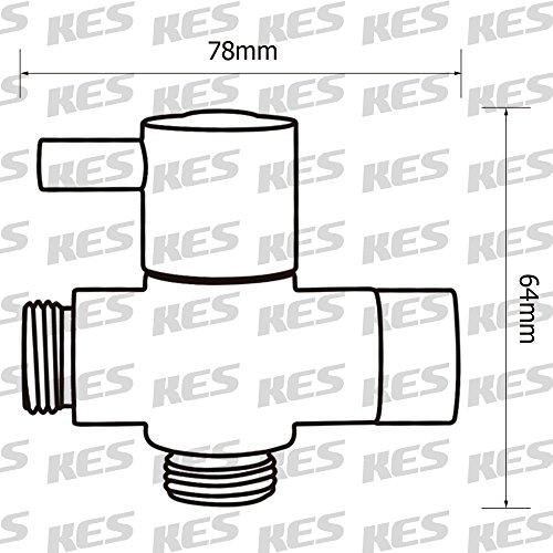 KES PV4 3-Wege-Umschaltventil für die Dusche, massives Messing, BSP-Gewinde (0,5 Zoll / 12,7 mm), Chrom poliert - 2