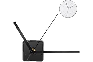 ULTNICE Uhrwerk Set für Wanduhren - Lautlos ohne Tickgeräusche, DIY Zubehör mit Ergonomischem Design, Einfache Installation Schwarz (6,3x2,8x1,6 Zoll)